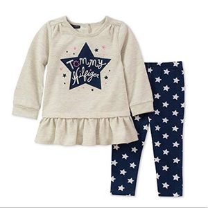 Tommy Hilfiger Baby Girls 2-Pc. Peplum Tunic & Star-Print Leggings Set